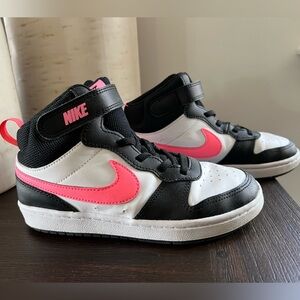 Nike Size 2 Black, Pink and White High Tops - Like New